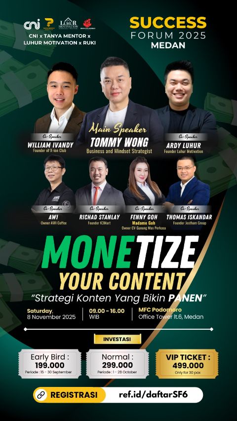 Success Forum 6 - Kota Medan - VIP Ticket(Sabtu 8 November 2025 )-Success Forum|Ref.id